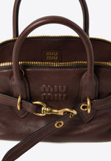 Miu Miu Aventure Nappa Leather Top Handle Bag Brown 5BB169VOOO2BBL_F0NBL