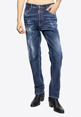 Dsquared2 642 Distressed Straight-Leg Jeans Blue S74LB1557S30664_470