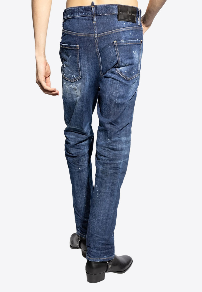 Dsquared2 642 Distressed Straight-Leg Jeans Blue S74LB1557S30664_470