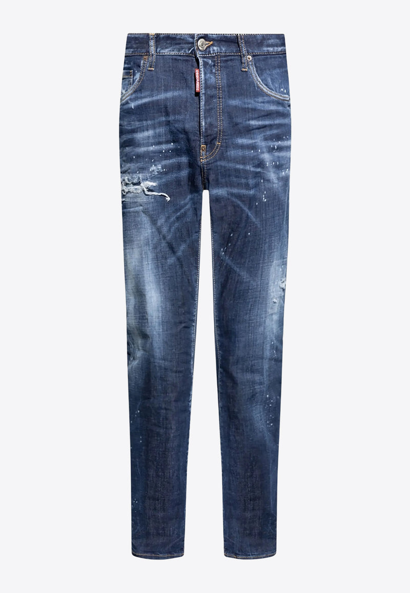 Dsquared2 642 Distressed Straight-Leg Jeans Blue S74LB1557S30664_470