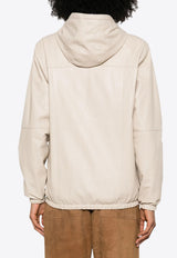 P.A.R.O.S.H Mitra Reversible Leather Zip-Up Jacket Sand D431707MITRA_038