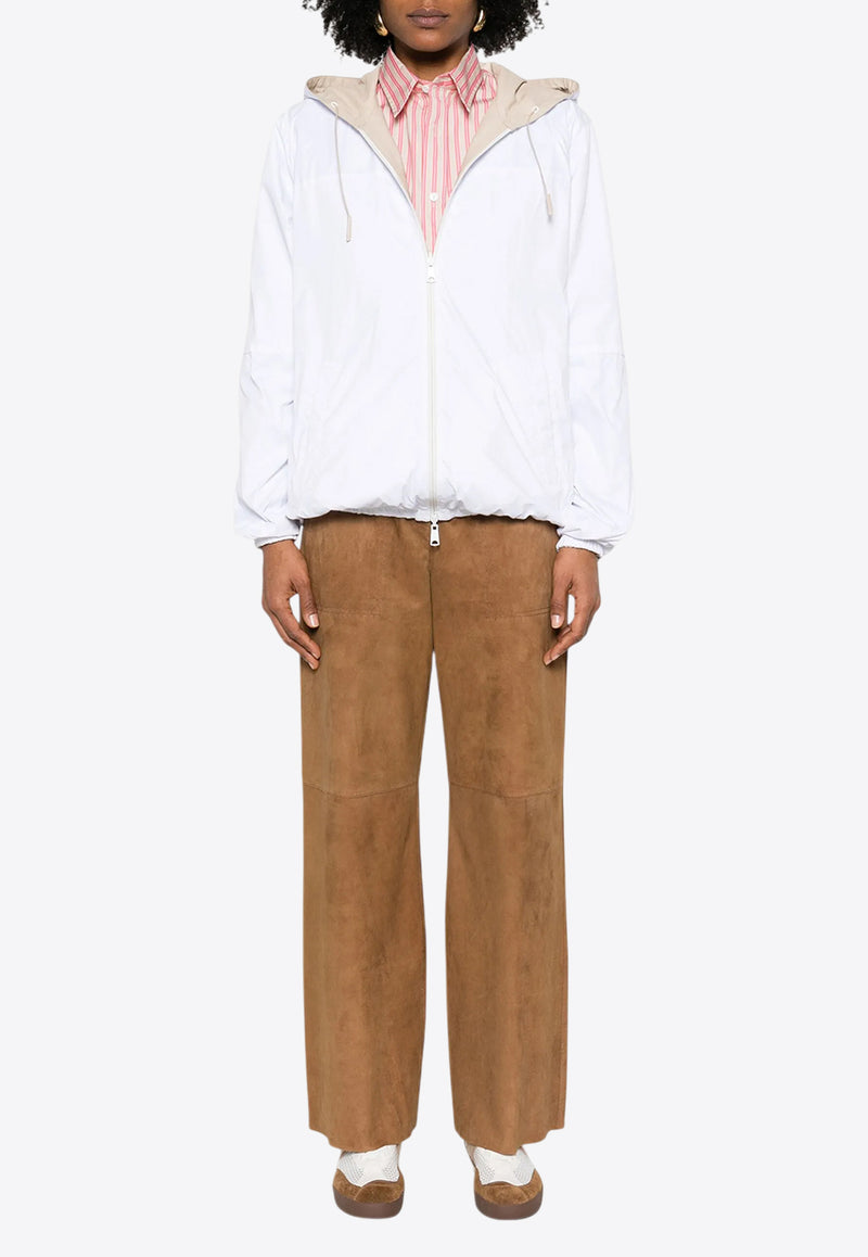 P.A.R.O.S.H Mitra Reversible Leather Zip-Up Jacket Sand D431707MITRA_038