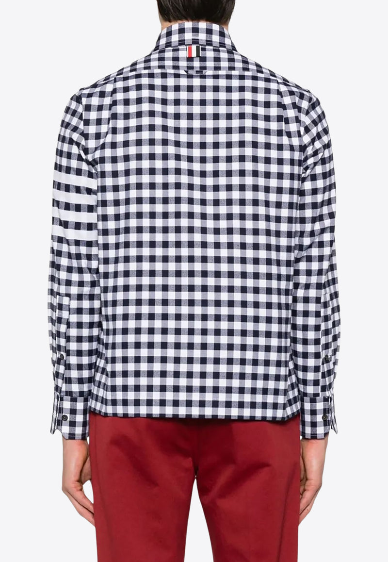 Thom Browne Gingham Check Long-Sleeved Shirt Blue MWL417AF0945_415