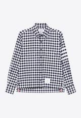 Thom Browne Gingham Check Long-Sleeved Shirt Blue MWL417AF0945_415