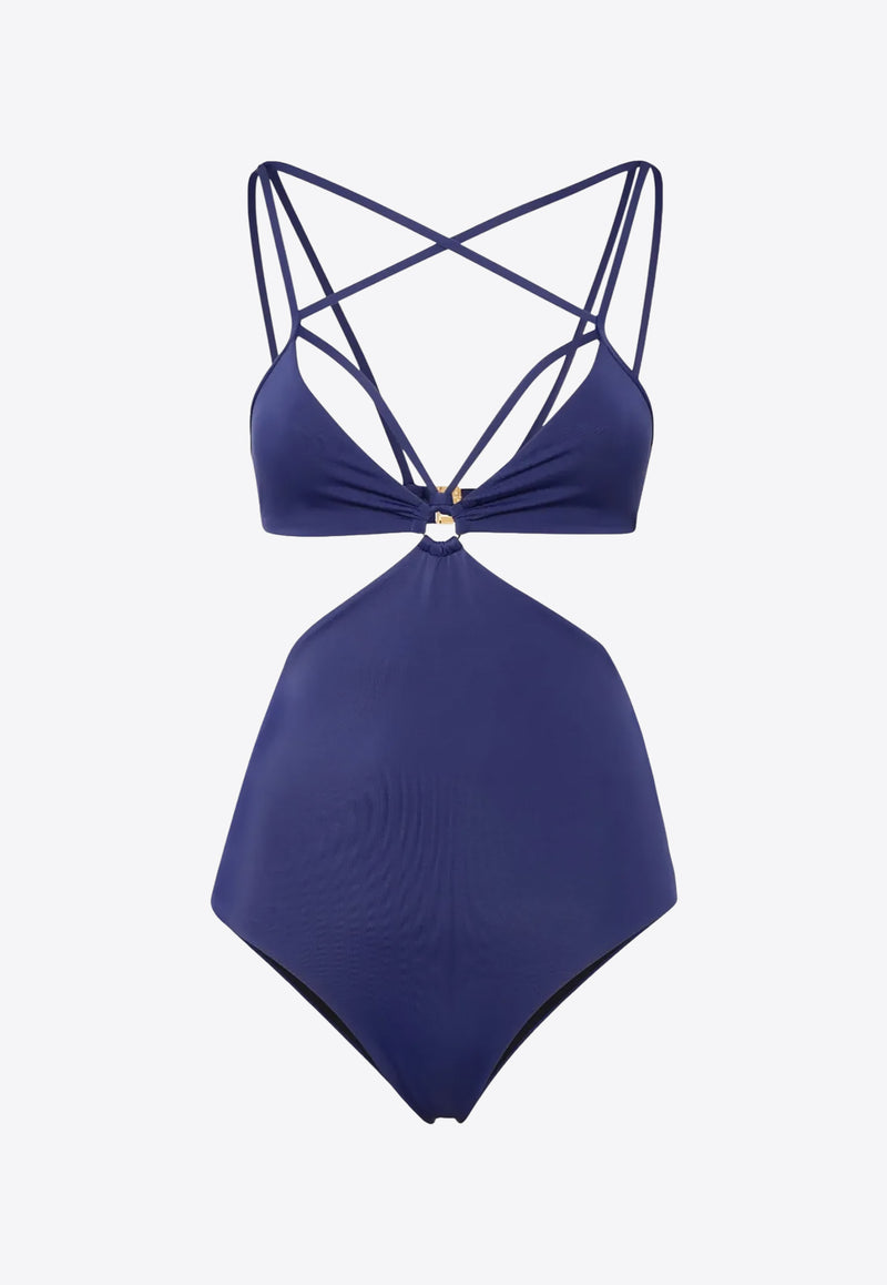 Dsquared2 Bondage Cut-Out One-Piece Swimsuit Navy D6BGD5130_403