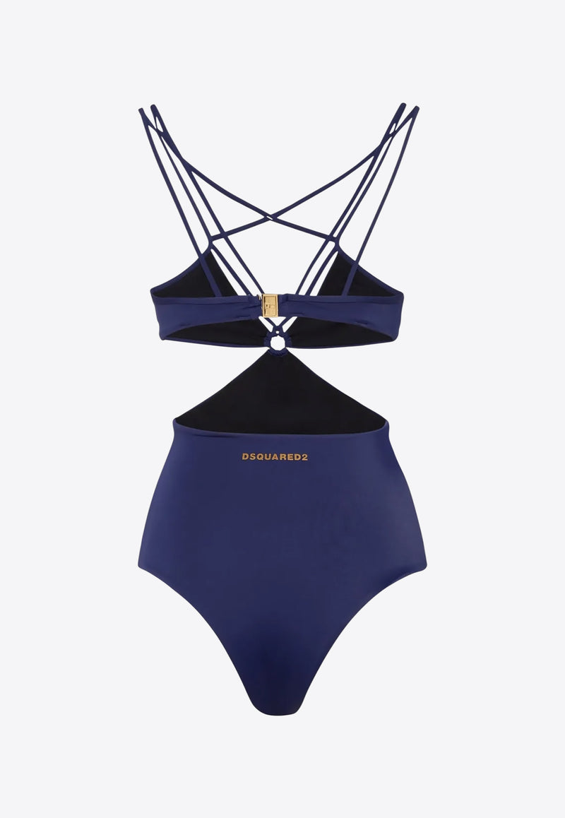 Dsquared2 Bondage Cut-Out One-Piece Swimsuit Navy D6BGD5130_403