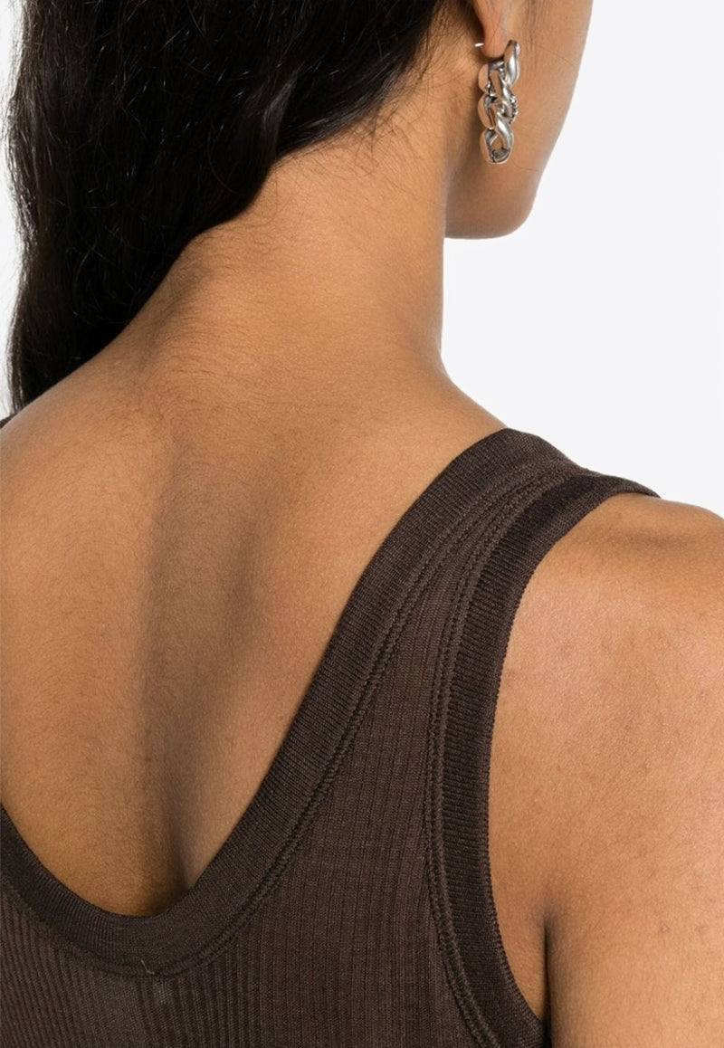 Lemaire Seamless Ribbed Tank Top Chocolate TO1156LK1017_BR490
