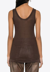 Lemaire Seamless Ribbed Tank Top Chocolate TO1156LK1017_BR490