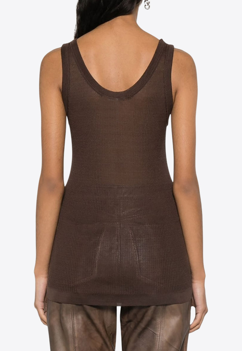 Lemaire Seamless Ribbed Tank Top Chocolate TO1156LK1017_BR490
