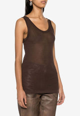 Lemaire Seamless Ribbed Tank Top Chocolate TO1156LK1017_BR490