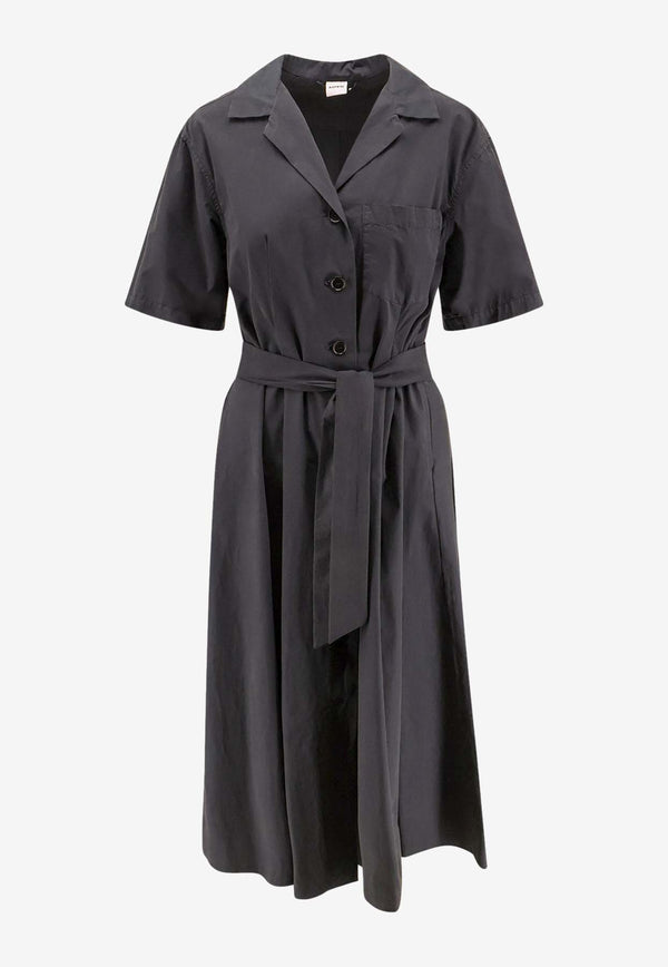 Aspesi Belted Midi Shirt Dress Gray G2940G329_85228_Brown_32772322