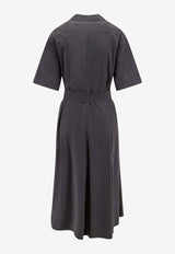 Aspesi Belted Midi Shirt Dress Gray G2940G329_85228_Brown_32772322