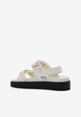 Tory Burch Kira Leather Sport Sandals Cream 144328 0-104