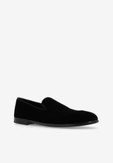 Dolce & Gabbana Milano Velvet Loafers Black A50613 A6808-80999