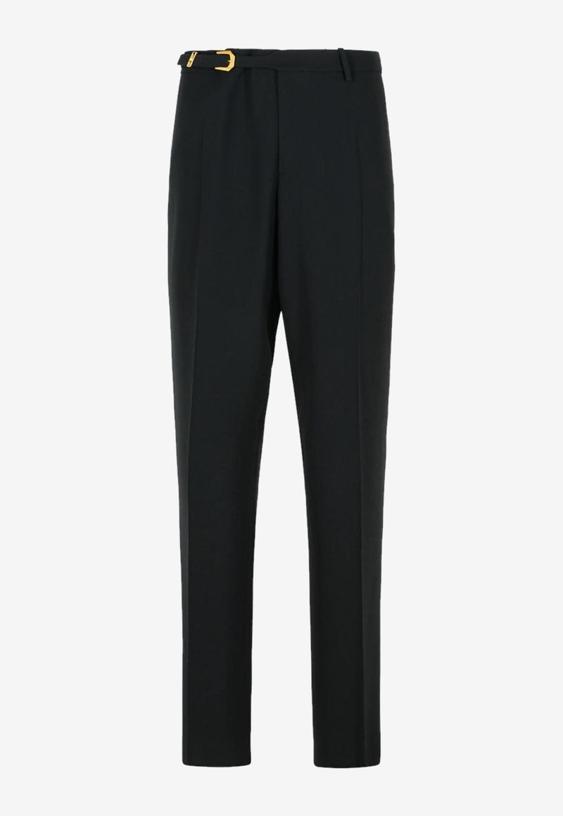 Versace Straight-Leg Wool Blend Pants Black 1020222 1A14993 1B000