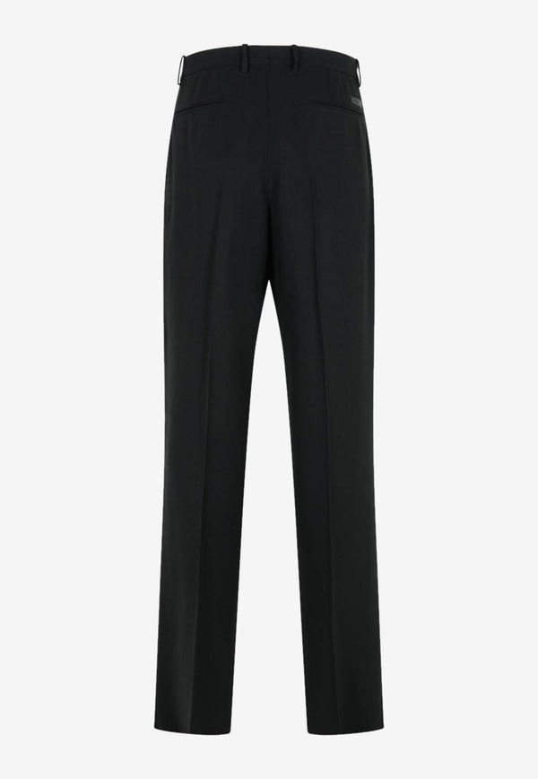 Versace Straight-Leg Wool Blend Pants Black 1020222 1A14993 1B000