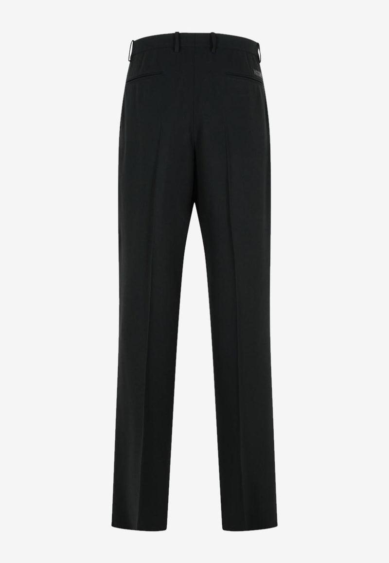 Versace Straight-Leg Wool Blend Pants Black 1020222 1A14993 1B000
