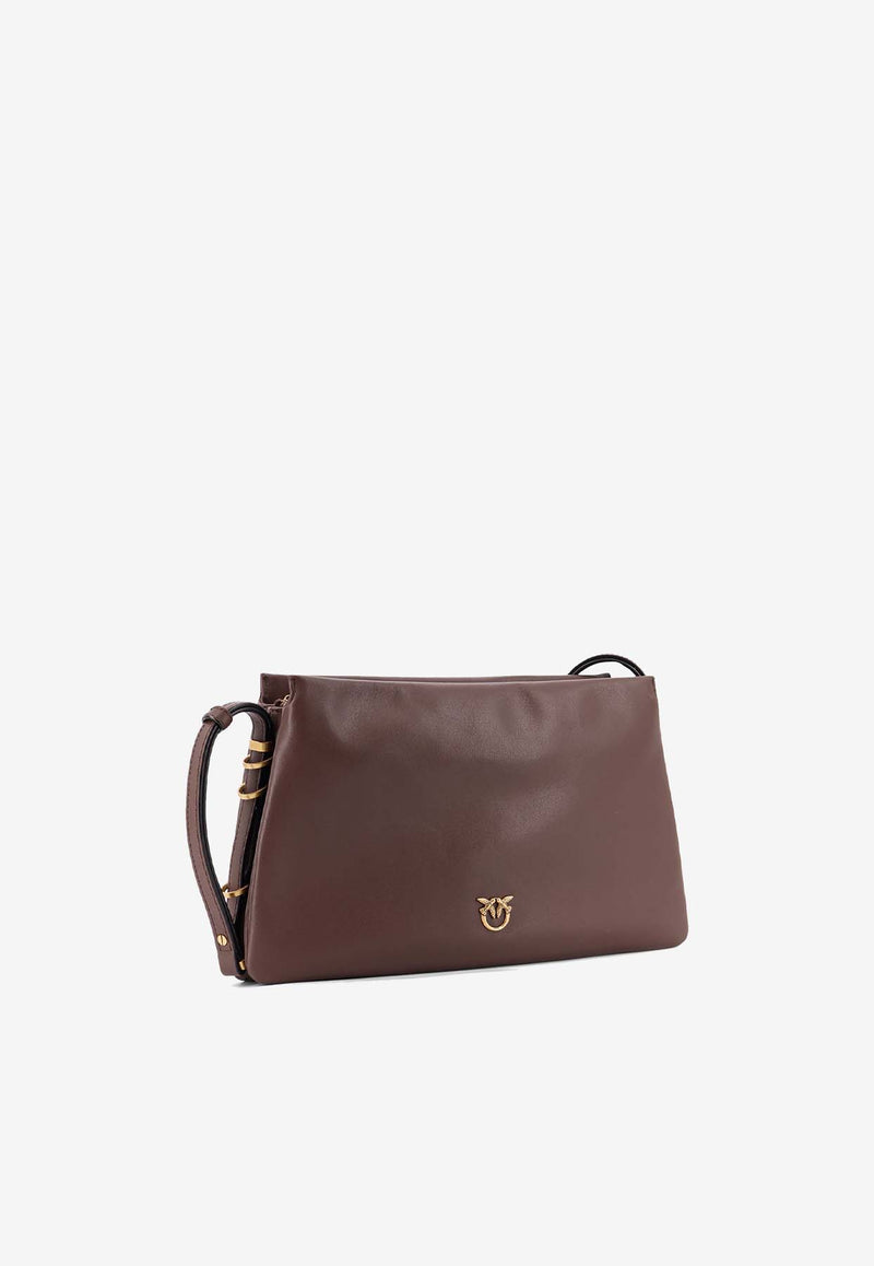 PINKO Logo Stamp Shoulder Bag Brown 105161A0QOL74Q_Brown_33080691