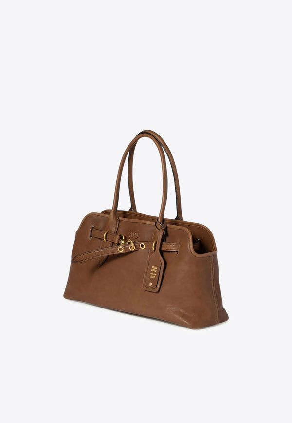 Miu Miu Large Aventure Nappa Leather Shoulder Bag Camel 5BG310VOOO2BBL_F0316