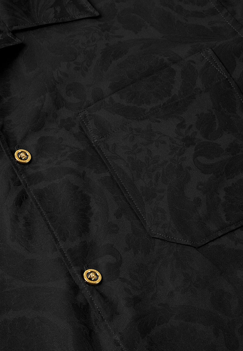 Versace Barocco Jacquard Short-Sleeved T-shirt Black 1020293 1A08883 1B000