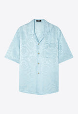Versace Barocco Jacquard Short-Sleeved T-shirt Light Blue 1020293 1A10070 1VG40