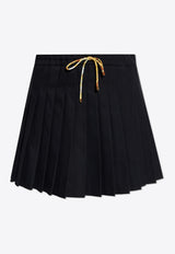 Versace Drawstring Pleated Mini Skirt Black 1020295 1A14794 1B000