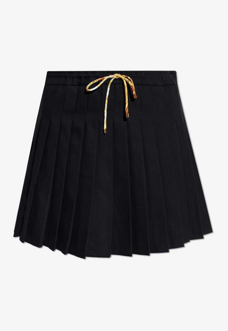 Versace Drawstring Pleated Mini Skirt Black 1020295 1A14794 1B000