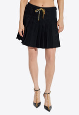 Versace Drawstring Pleated Mini Skirt Black 1020295 1A14794 1B000