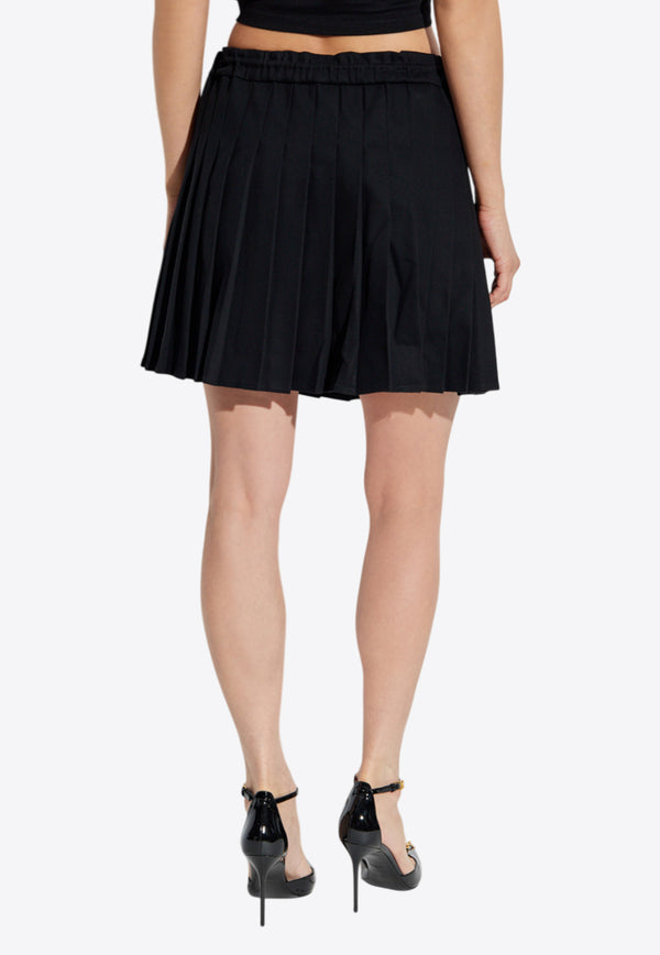 Versace Drawstring Pleated Mini Skirt Black 1020295 1A14794 1B000
