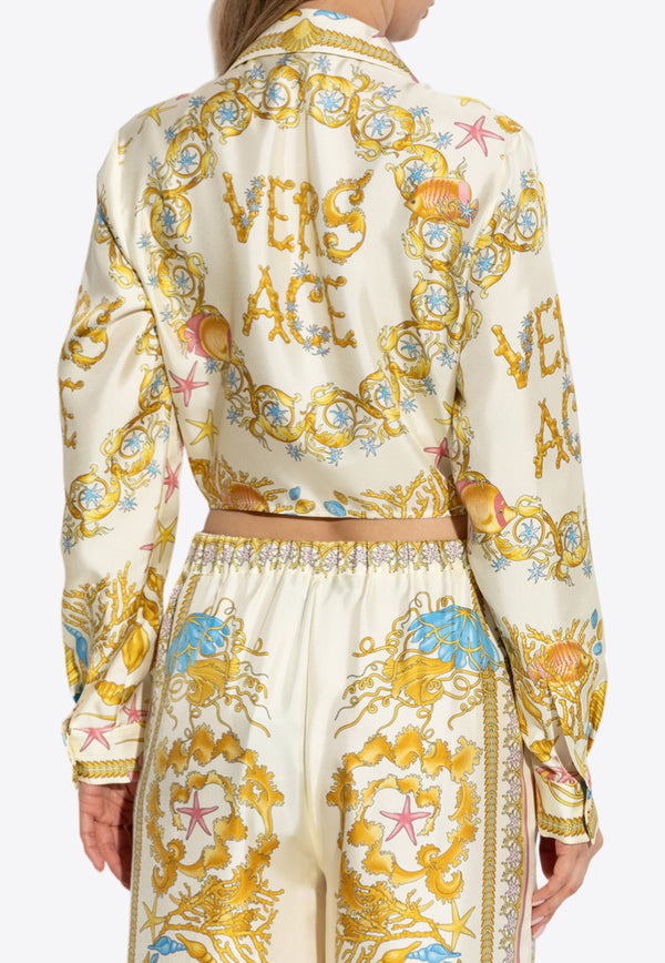 Versace Underwater Barocco Print Knotted Shirt Multicolor 1020307 1A14746 5K640