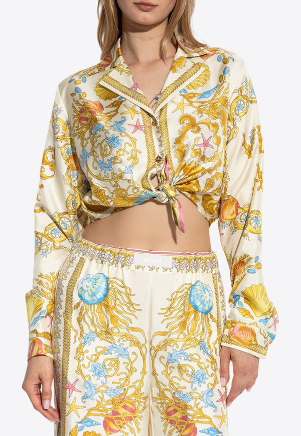 Versace Underwater Barocco Print Knotted Shirt Multicolor 1020307 1A14746 5K640