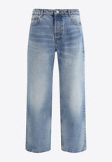 AMI PARIS Straight-Leg Washed Jeans Blue HTR450DE0046_480