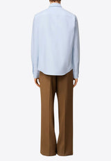 AMI PARIS Ami De Coeur Long-Sleeved Oxford Shirt Light Blue HSH763CO0031_450