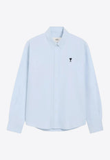 AMI PARIS Ami De Coeur Long-Sleeved Oxford Shirt Light Blue HSH763CO0031_450