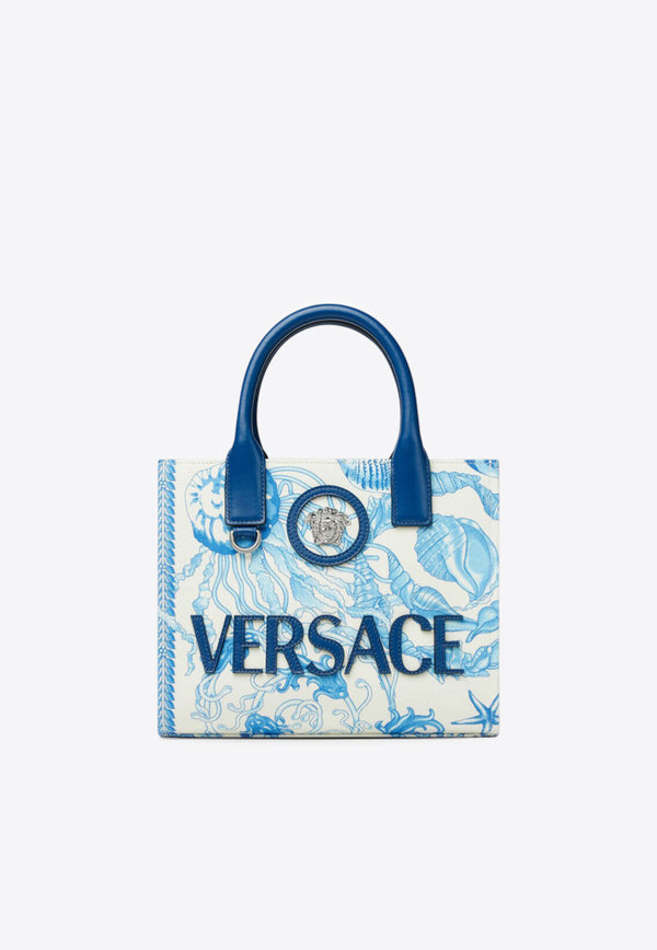 Versace Mini La Medusa Underwater Barocco Tote Bag Blue 1020448 1A15308 5K65P
