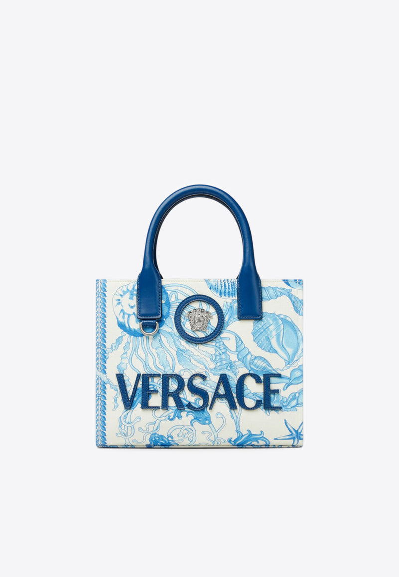 Versace Mini La Medusa Underwater Barocco Tote Bag Blue 1020448 1A15308 5K65P