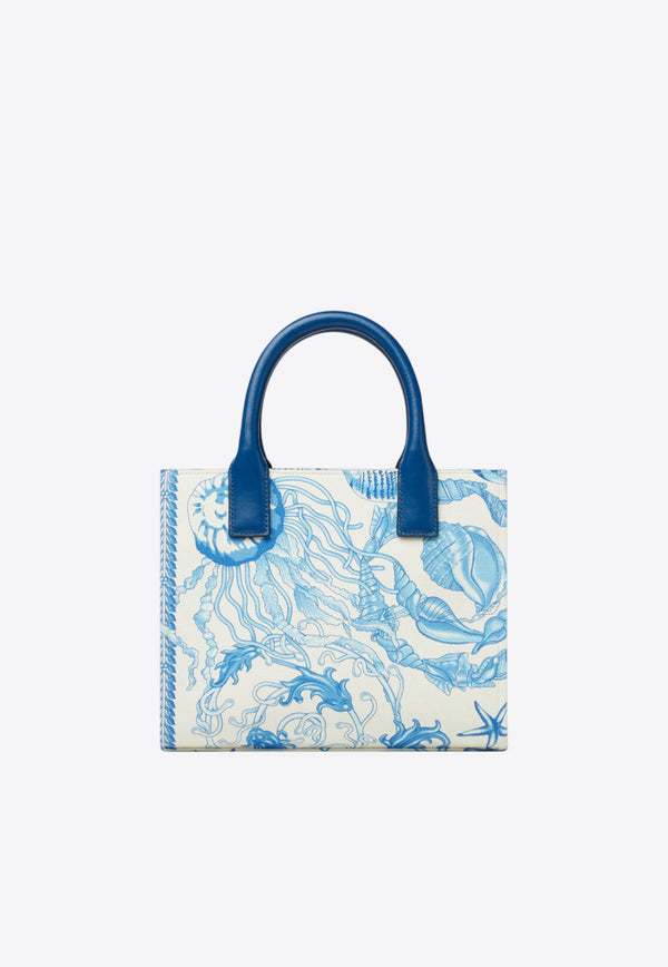Versace Mini La Medusa Underwater Barocco Tote Bag Blue 1020448 1A15308 5K65P