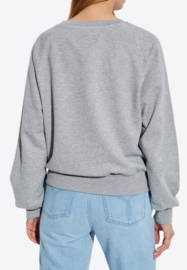 Versace Safety Pin Crewneck Sweatshirt Gray 1020460 1A14817 1E230