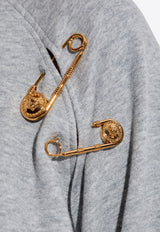 Versace Safety Pin Crewneck Sweatshirt Gray 1020460 1A14817 1E230