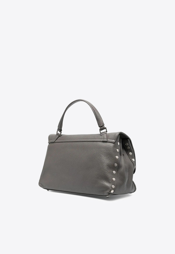 Zanellato Small Postina Grained Leather Top Handle Bag Gray 0680100040000S_Z0130