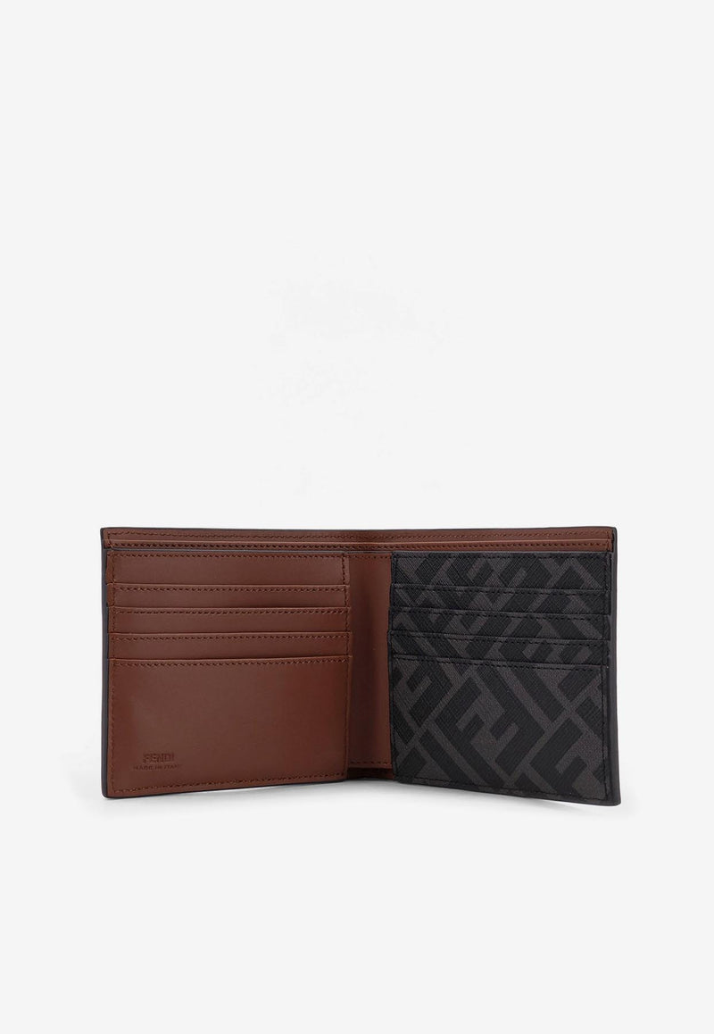 Fendi FF Squared Jacquard and Leather Bi-Fold Wallet Brown 7M0356AFF2F1SCD_Black_34276924