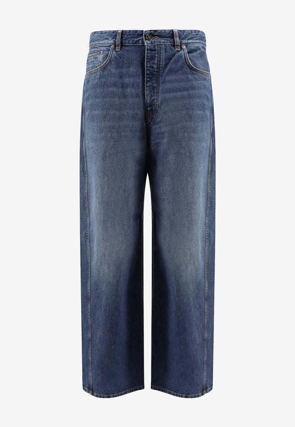 Givenchy Twisted Straight-Leg Faded Jeans Blue BM51MN516L401401_Blue_34275585