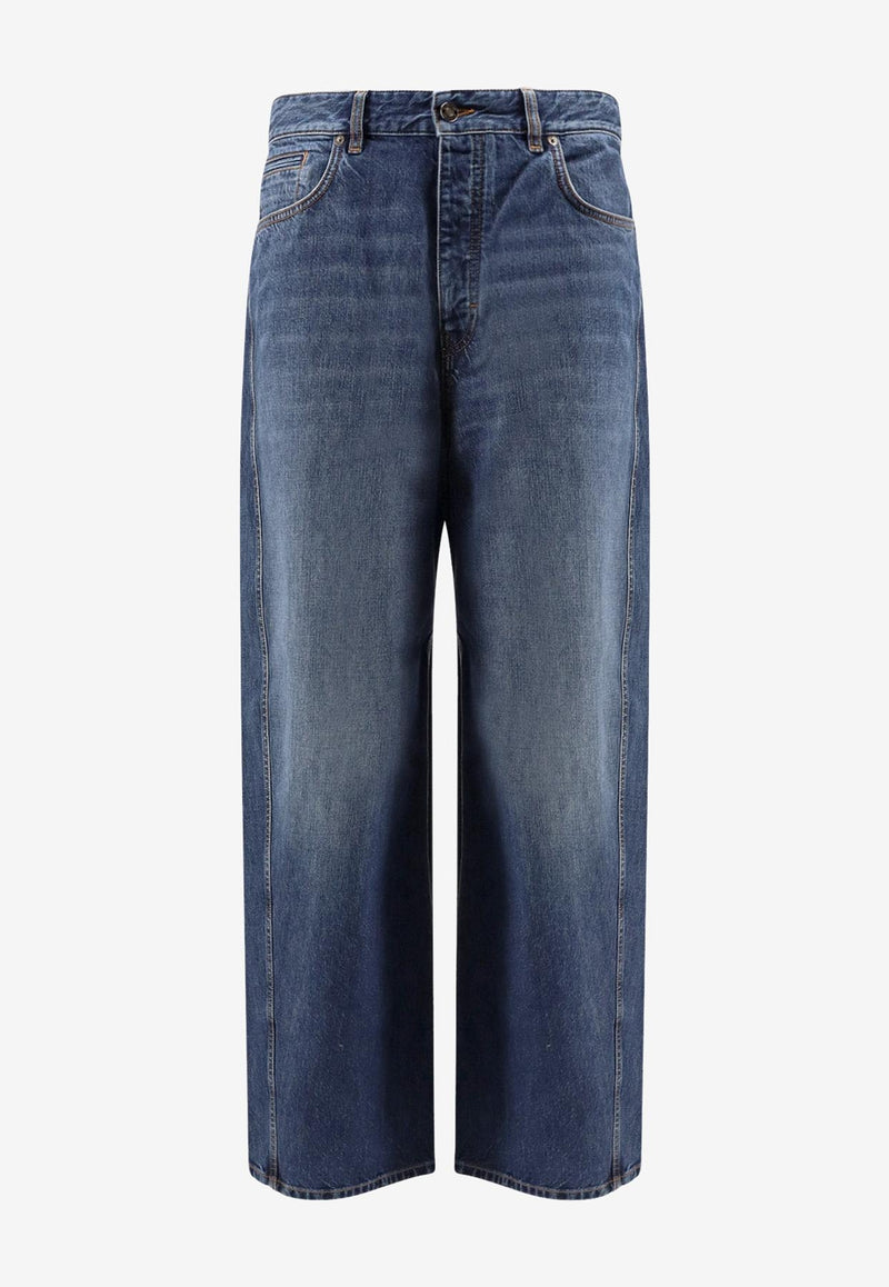 Givenchy Twisted Straight-Leg Faded Jeans Blue BM51MN516L401401_Blue_34275585