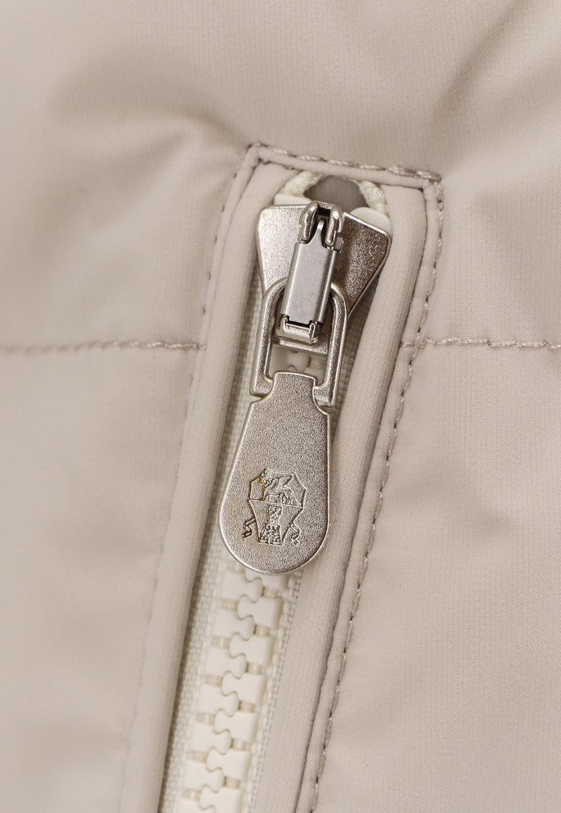 Brunello Cucinelli Zip-Up Padded Vest Gray MM4911797CUE79_Grey_34275673