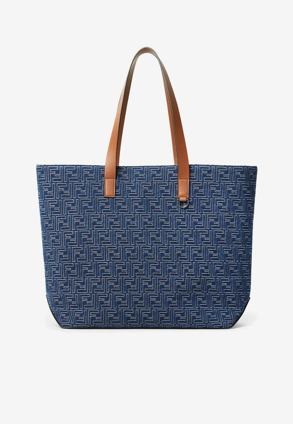 Fendi Medium FF Jacquard Denim Tote Bag Denim 7VA657AUGOF1SCG_STONE_34276922