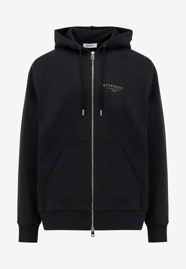 Givenchy Logo Print Zip-Up Sweatshirt Black BMJ0NJ3YRJ001001_Black_34275669