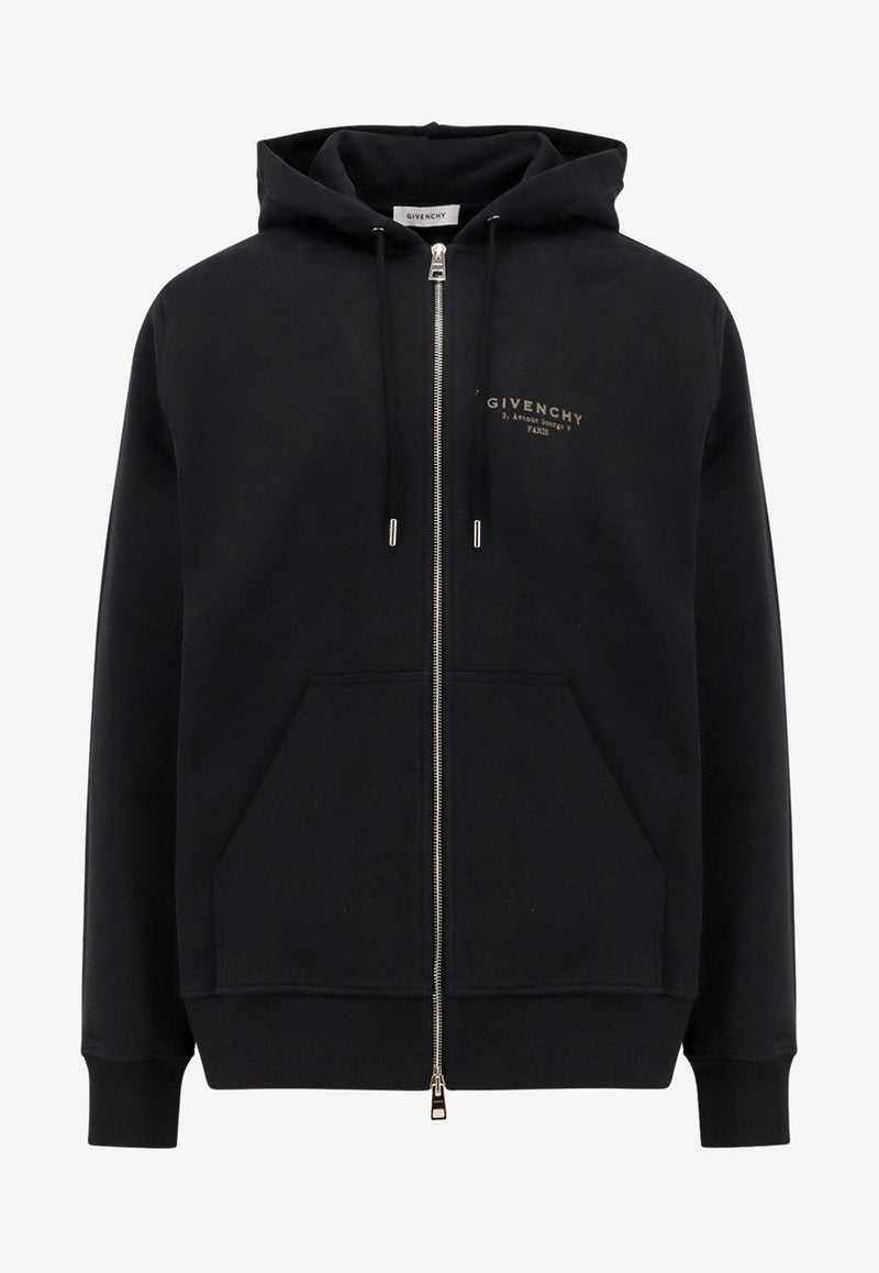 Givenchy Logo Print Zip-Up Sweatshirt Black BMJ0NJ3YRJ001001_Black_34275669