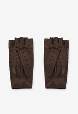 Valentino Fingerless Leather Gloves Brown 7W2GAA00LDUN06_Black_31123347