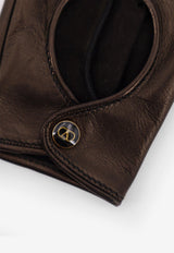 Valentino Fingerless Leather Gloves Brown 7W2GAA00LDUN06_Black_31123347