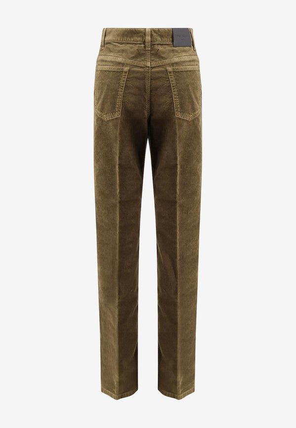 Saint Laurent Clyde Corduroy Straight-Leg Pants Khaki 705103Y29IA3564_HUNTING KAKI_34281007